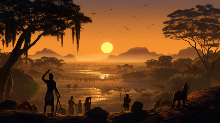 early humans hunting food for diet and nutrition